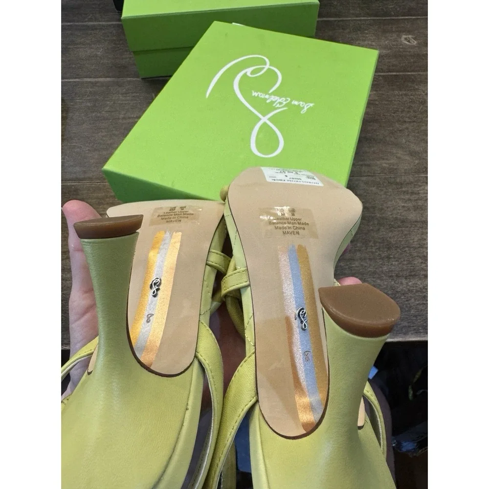 Sam Edelman MAVEN PADDED‎ STRAPPY HEEL In Kiwi Leather Size 8 Sandal - Picture 9 of 12